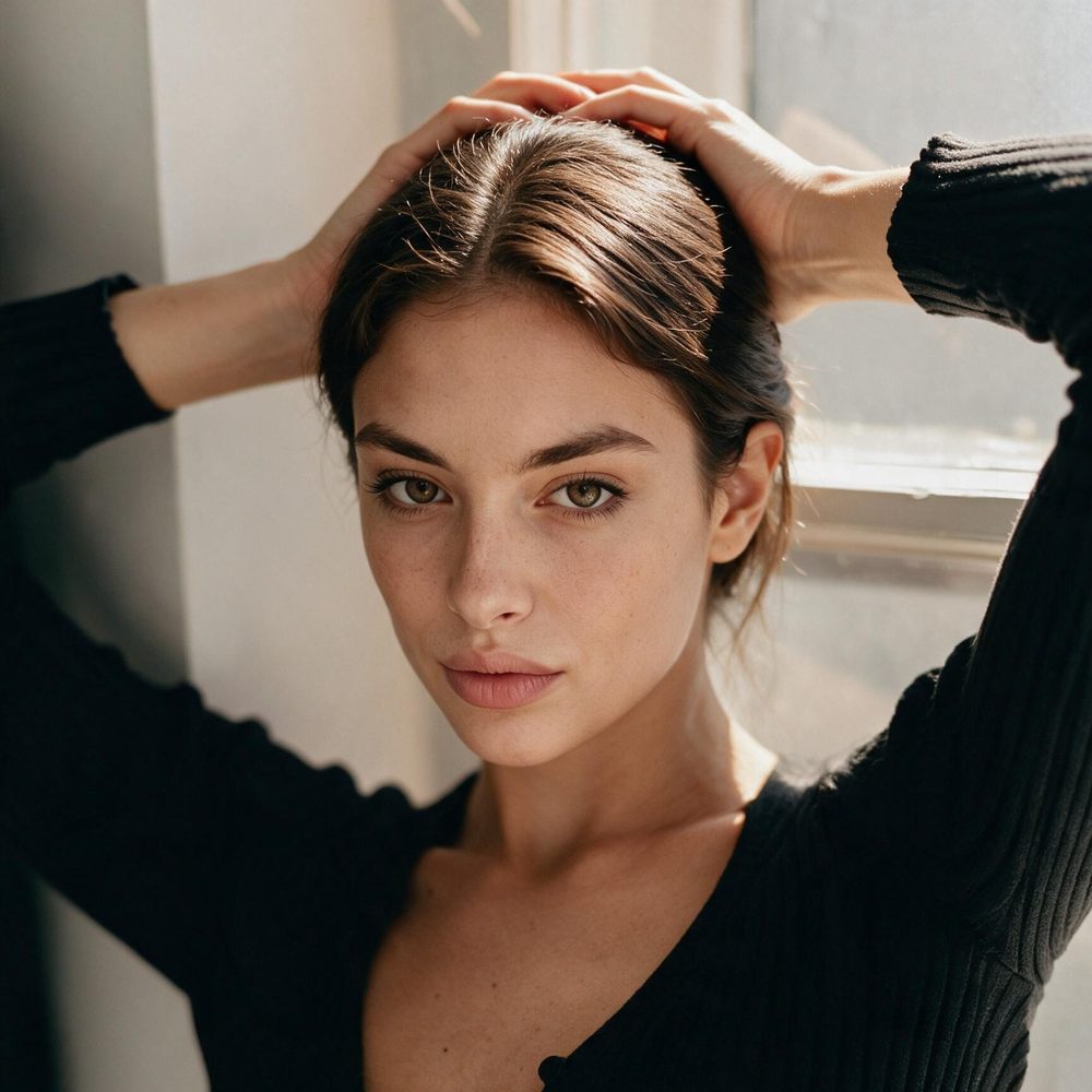 AI-generated model portrait, 3:4